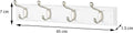 White Wooden Coat Rack – 4 Double Hooks, Wall or Door Mountable