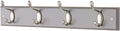 Heavy Duty 4 Double Coat Hooks Wall Door Mountable Grey Wooden Board -